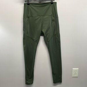 Thinx Moderate Absorbency Activewear Leggings High Rise Pockets Kale Green M